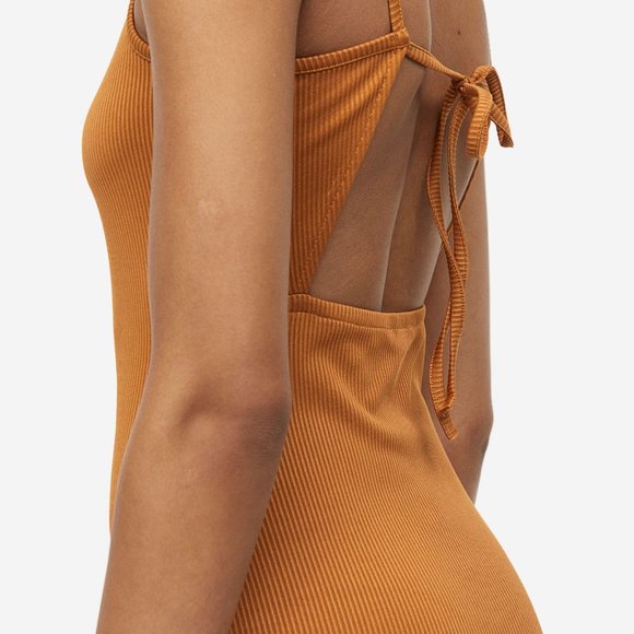 NWOT H&M Open-Backed Ribbed Jersey Dress - Picture 3 of 4